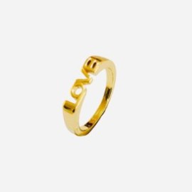 Anillo ajustable dorado love chapa de oro 18k