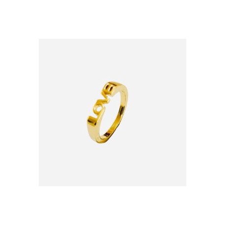 Anillo ajustable dorado love chapa de oro 18k