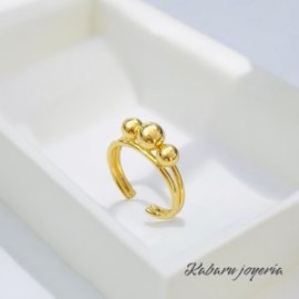 Anillo ajustable dorado chapa de oro 18k