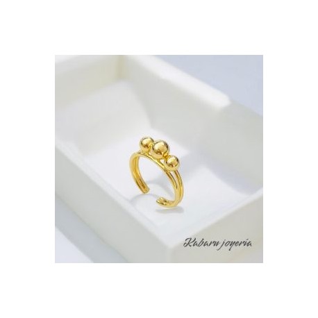Anillo ajustable dorado chapa de oro 18k
