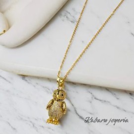 Collar buho dorado chapa de oro 18K