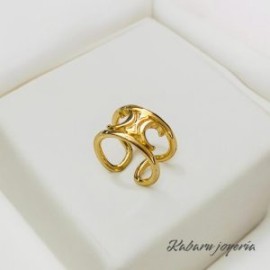 Anillo ajustable dorado chapa de oro 18k