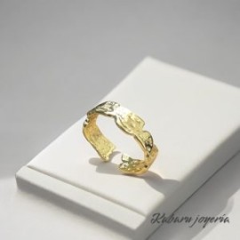 Anillo ajustable dorado chapa de oro 18k