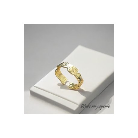 Anillo ajustable dorado chapa de oro 18k