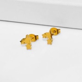 Aretes dorados acero inoxidable estrellas