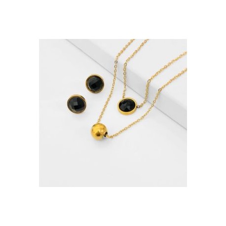 Conjunto 2 lienzos piedra negra acero inoxidable