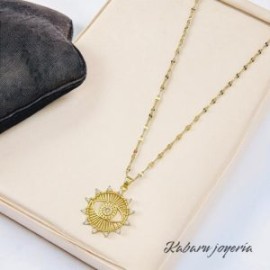 Collar dorado acero inoxidable ojo turco