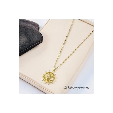 Collar dorado acero inoxidable ojo turco