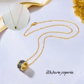 Collar dorado barril acero inoxidable