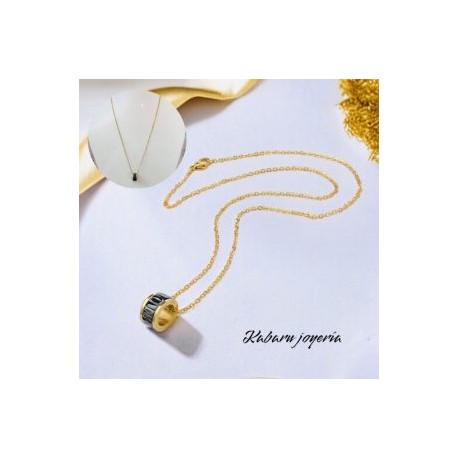 Collar dorado barril acero inoxidable