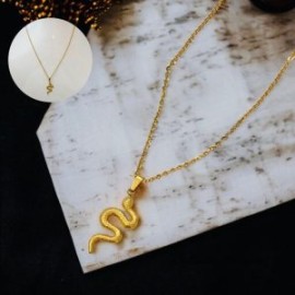 Collar dorado serpiente acero inoxidable