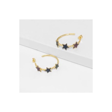 Arracadas estrellas chapa de oro 18k