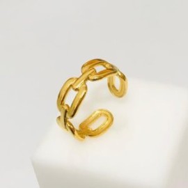 Anillo ajustable acero inoxidable dorado