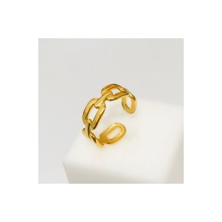 Anillo ajustable acero inoxidable dorado