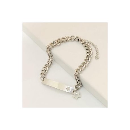 Esclava color plata acero Inoxidable estrella